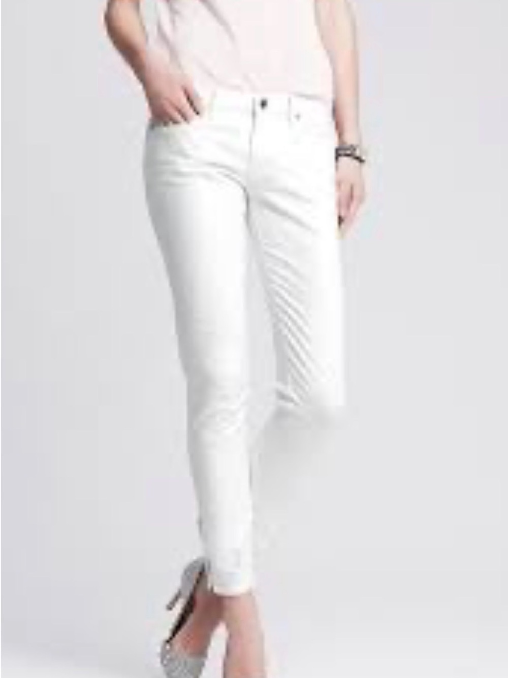 Banana Republic White Cropped Slim Jeans